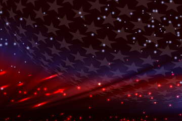 Fototapeta na wymiar Abstract design of the flag of America with bright sparkling glitter