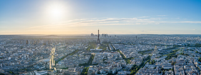 Paris skyline panorama in summer