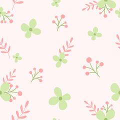 Flower seamless pattern. Seamless bloom floral pattern. pink background. Spring flower. illustration vector 10 eps.