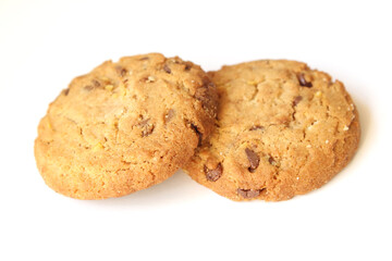 Sweet homemade cookies on a white background