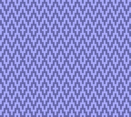 Color of year 2022 very peri background. Geometric seamless pattern with violet pixel art rhombus. Abstract diamond vector pattern. Simple vector illustration. Geometric zigzag design