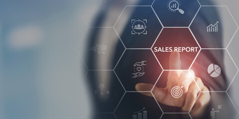 Sales report concept. Data analytics for driving agile decision making, improving process,...