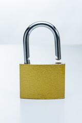 Simple Gold Lock on White Background