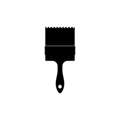 Wall Brush icon.Straight edge brush silhouette black isolated.