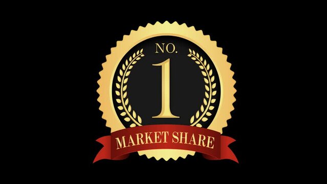 No.1 medal icon 4k animation movie ( Market Share ) | transparent background