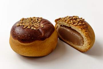 chestnut manju on a white background
