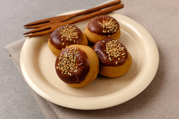 Chestnut Manju, a sweet pastry with chestnut paste