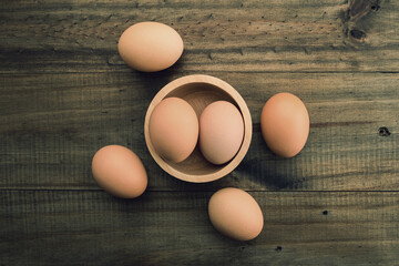 egg on wood background, fresh egg
