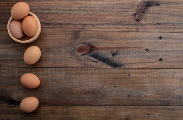 egg on wood background, fresh egg
