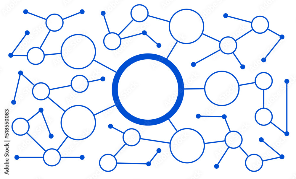 Poster Network technology connected dots and lines fintech background template. Digital blockchain linked global digital database graphic vector.