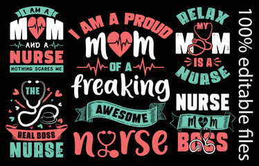 Nursing t-shirt design vector art 