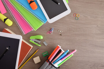 School supplies and electronic devices for teaching and learning