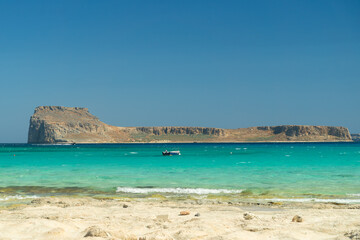 Balos Bay view in Crete island, Greece 