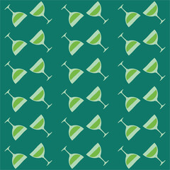 Vermouth glass seamless pattern, great design for any purposes. Doodle style. Hand drawn image. Color repeat template. Party drinks concept. Freehand drawing. Cartoon sketch graphic draft
