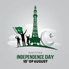 happy independence day Pakistan. vector illustration. poster, banner , template design