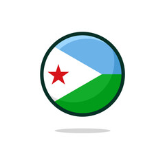 Djibouti Flag Icon. Djibouti Flag flat style isolated on a white background - stock vector.