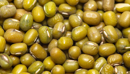 Mung beans as a background.