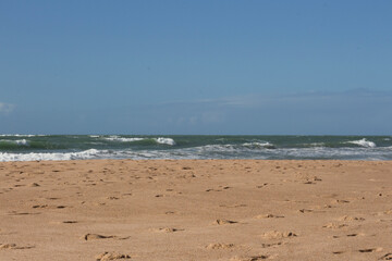 tropical beach and sea on sunny day