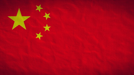 China background pattern template - Abstract stone concret wall texture in the colors of chinese flag