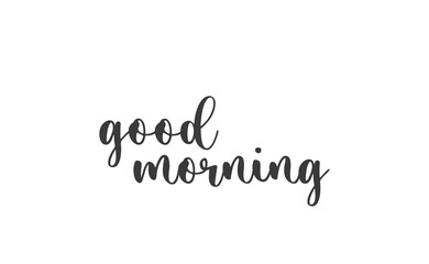 Good morning lettering text. Vector line calligraphy.