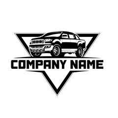 Obraz premium Double cabin pickup vector logo, used for automotive service company logos.