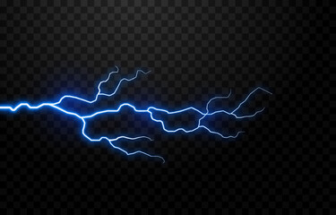 Vector lightning, lightning png, thunderstorm, lighting, flash. Natural phenomenon, light effect. PNG.