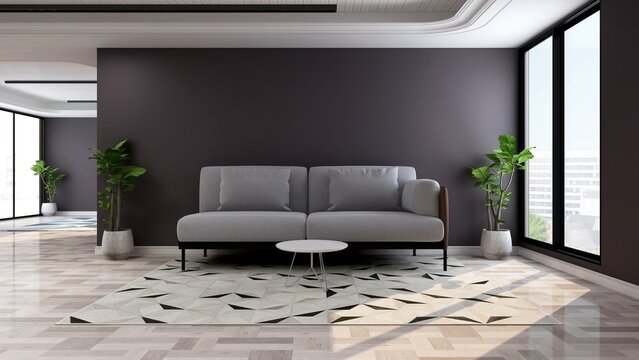 modern office lobby waiting room for company logo mockup