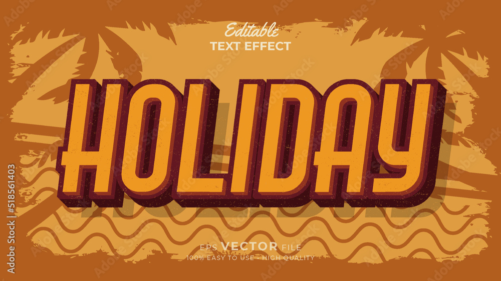 Aufkleber editable text style effect - retro summer text in grunge style theme
