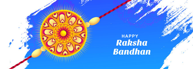 Happy raksha bandhan festival card banner design