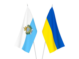 Ukraine and San Marino flags