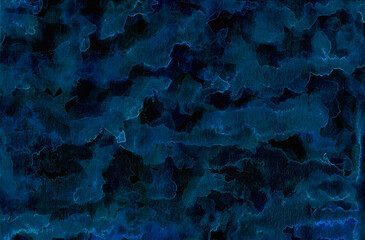 Hand-drawn abstract watercolor background - deep water. Idea for postcards, posters, print, etc. 