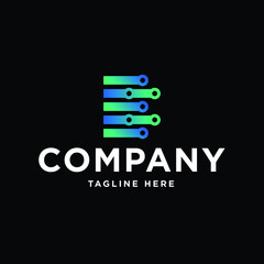 Monogram Tech Logo Icon Design Vector Template