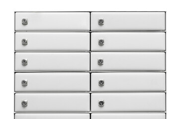 Metal Cell Locker For Mail Steel Deposit Object Closed Secure Isolated White Background