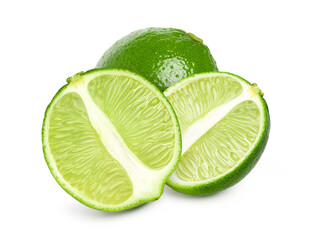 Lime and half isolated on white background, cut out