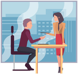 Office staff, work and communication. Head and subordinates. Various workers, managers team. Top managers employees of different levels. Office workers. Co-workers. Colleagues discuss project teamwork