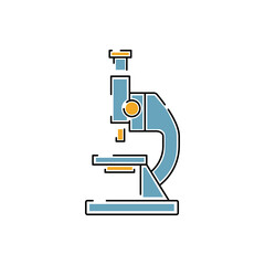 Microscope line icon. Stroke icon. Vector illustration isolated on white background. A symbol of premium quality.