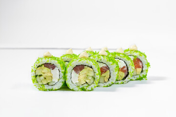 Roll green dragon with tobiko.