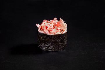 Roll with crab meat, nori and tobiko caviar