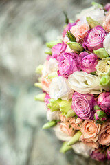 bouquet of pink roses flower wedding