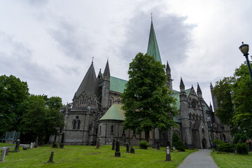 Trondheim Cathedral on an overcast day 