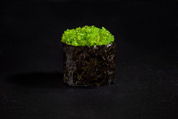 Roll with tobiko caviar and nori