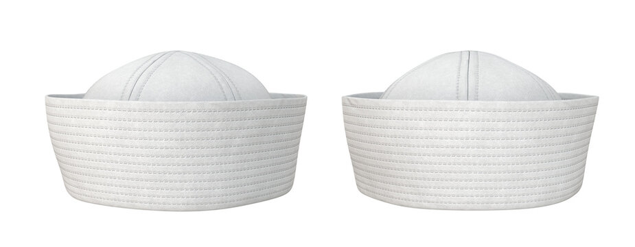 A set of white sailor hats , 3d render