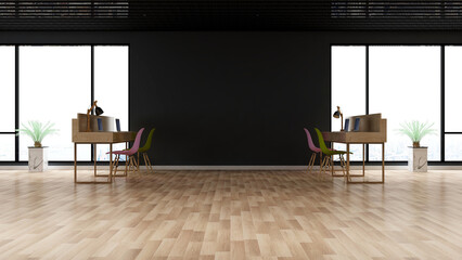 blank wall in office room for company logo mockup