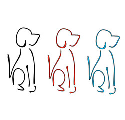 NICE DOG PET ICON BLACK AND WHITE DRAWING