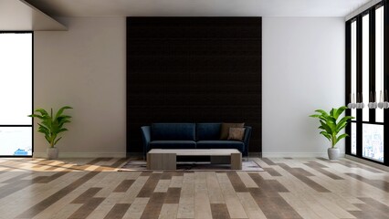 office wooden lobby waiting room for company wall logo mockup