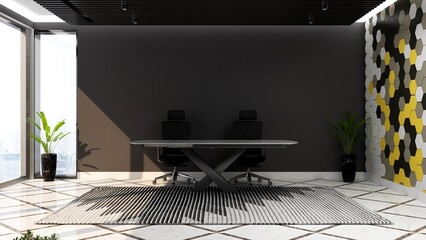 blank office wall in the reception room for company logo mockup