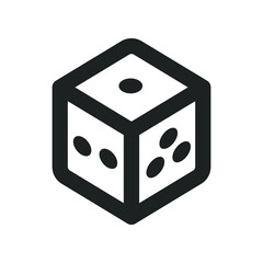 Dice Cube with Outline Style