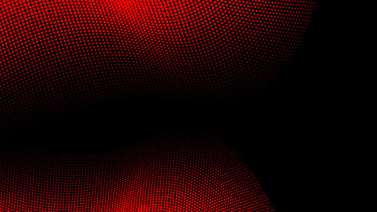 Abstract black and red halftone dotted background