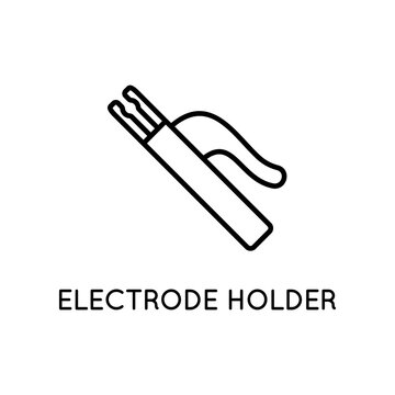 Electrode Holder Icon. Welding Equipment. Vector Sign In Simple Style Isolated On White Background.