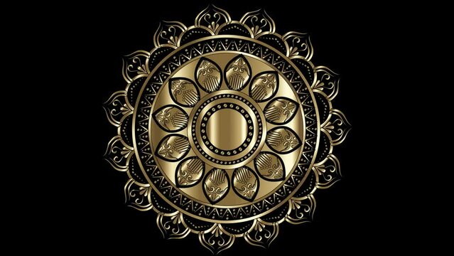 golden ornament on black